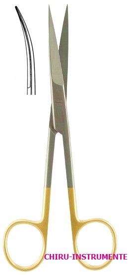 DEAVER Schere,gebogen, sp./sp., 14 cm, Hartmetall (TC)