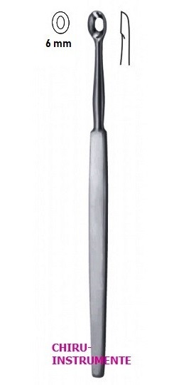 WOLFF Lupuskürette, oval gelocht, Fig. 6, 6mm, 14cm