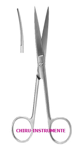 Chirurgische Schere,gebogen, sp./sp., 13 cm, grazil