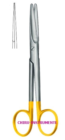 MAYO scissors, straight, 23 cm (9"),  Tungsten Carbide (TC)