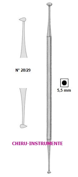 Füllungsinstrument, doppelendig, Fig. 28/29, L. ca. 16,5cm