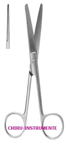 Operating scissors, straight, bl/bl, 14.5 cm (5 ½"),  delicate
