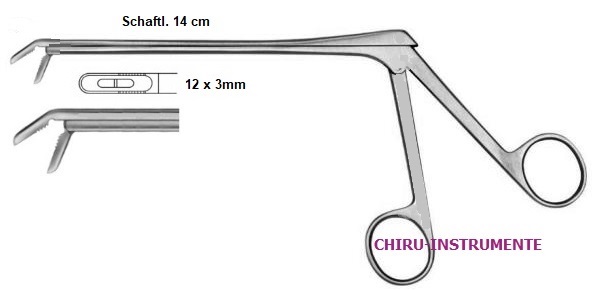 CASPAR Rongeur, abwärts gebogen, 12x3mm, 14cm