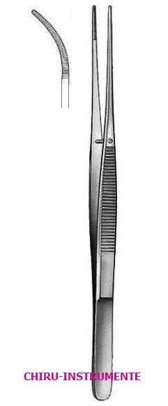 SEMKEN dissecting forceps, 12.5 cm (5")curved, serrated