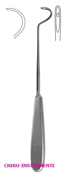 DESCHAMPS Unterbindungsnadel, stumpf, links, 24 cm