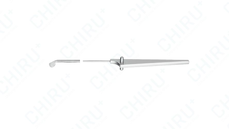 Knife, toothed, 30° left curved, with triangular handle