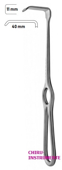 KOCHER-LANGENBECK Wundhaken, 40x11mm, 21,5cm