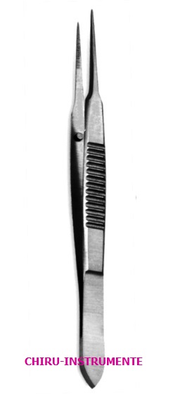 BONACCOLTO Strabismuspinzette, spitz, gerieft, 11cm