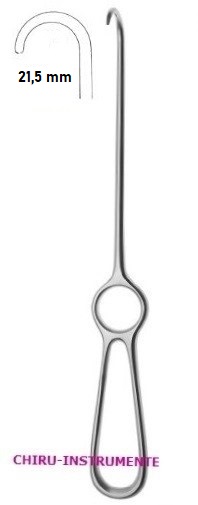 VOLKMANN Wundhaken, 1 Zahn stumpf, weite Biegung 21,5mm, 22cm VOLKMANN Wundhaken, 1 Zahn stumpf, weite Biegung 21,5mm, 22cm