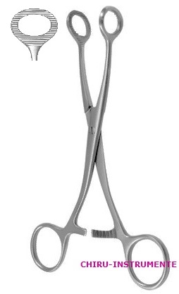 COLLIN tongue holding forceps, 18cm, (7")