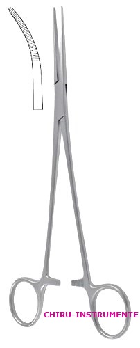 TOENNIS Gefäßklemme, gebogen, 26 cm