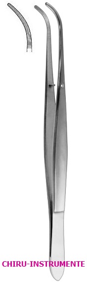 CUSHING dissecting forceps, 17 cm (6 ¾"), curved, serrated