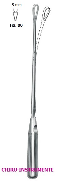 SIMS Uteruskürette, Fig. 00, 5 mm, 31 cm, stumpf, biegsam