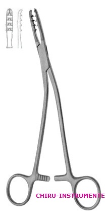 BIRCHER-GANSKE meniscus grasping forceps, sideways curved