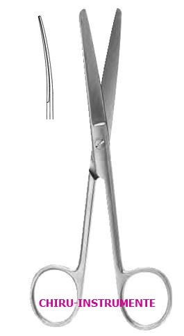 Operating scissors, curved, bl/bl, 14.5 cm (5 ½"),  delicate