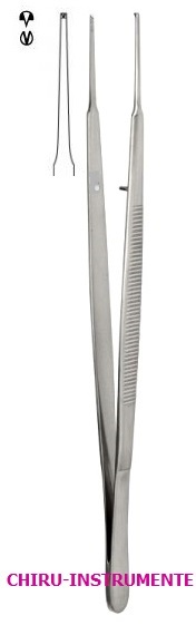 GERALD chirurgische Pinzette, 1 x 2 Zähne, 23 cm, gerade, glatt