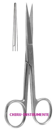 Operating scissors, straight, sh/sh, 14.5 cm (5 ½"), left-handed