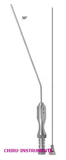 FRAZIER suction tube, 6 Fr, 30° curved, 2.0 mm Ø, 19cm (7 ¼"), with finger cut-off and stylet FRAZIER suction tube, 6 Fr, 30° curved, 2.0 mm Ø, 19cm (7 ¼"), with finger cut-off and stylet
