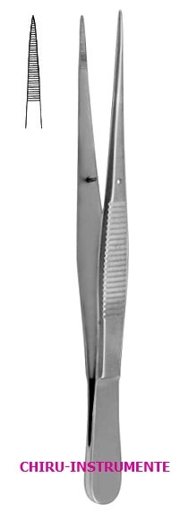 Anatomische Pinzette, 9 cm, gerade, gerieft, fein, mit Stift Anatomische Pinzette, 9 cm, gerade, gerieft, fein, mit Stift