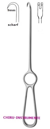 VOLKMANN retractor, 21.5 cm (8 ¼"), 1 prong, sharp