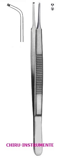 STEVENS Iris Pinzette, stark gebogen, 1x2 Zähne, 10,5cm