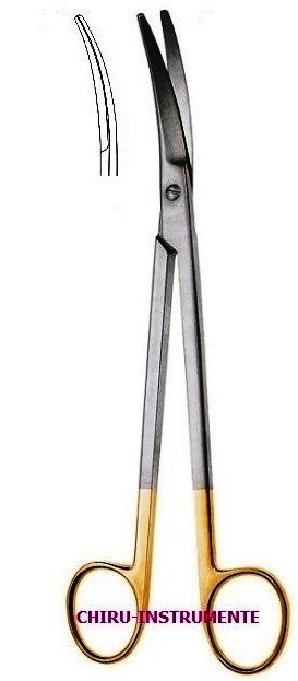 Parametrien Schere,leicht gebogen, 23 cm, Hartmetall (TC)