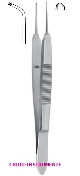 CASTROVIEJO fixation forceps, curved, 9 cm (3 ½")