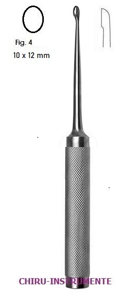 < COBB Spinal Löffel, scharf, Fig. 4 / 10x12mm, 28 cm