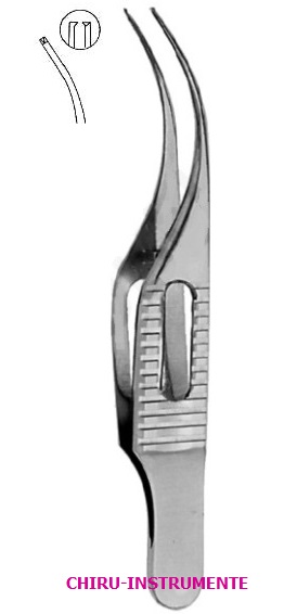 GILL Iris Pinzette, gebogen 1x2 Zähne, 0,3mm, 7cm