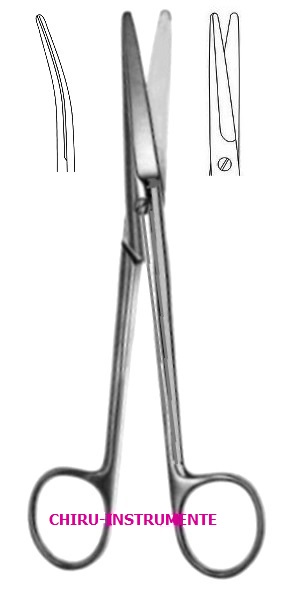 MAYO scissors, curved, 23 cm (9")