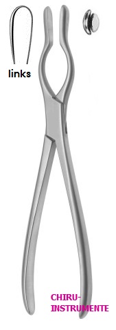 WALSHAM septum forceps, 23 cm (9"), left
