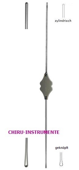 BOWMAN Tränekanal-Sonde, Fig. 0/0, 0,8 mm, zylindrisch, geknöpft