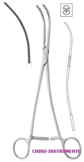 DEBAKEY-BAHNSON atraumatic clamp, curved, 25 cm (10")