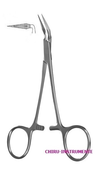 STIEGLITZ splinter forceps, 13 cm (5"), angled 90°, serrated