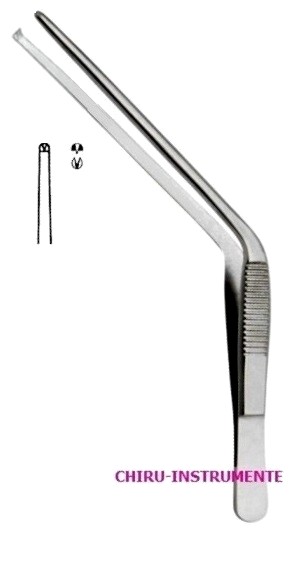 WILDE (Troeltsch) Ohrpinzette, 1x2 Zähne, 12 cm, bajonettförmig