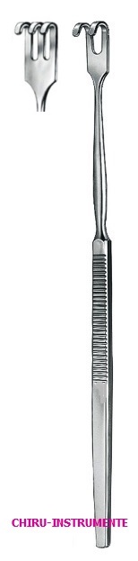 TRACHEAL Häkchen, 16 cm, 3 zahning, stumpf