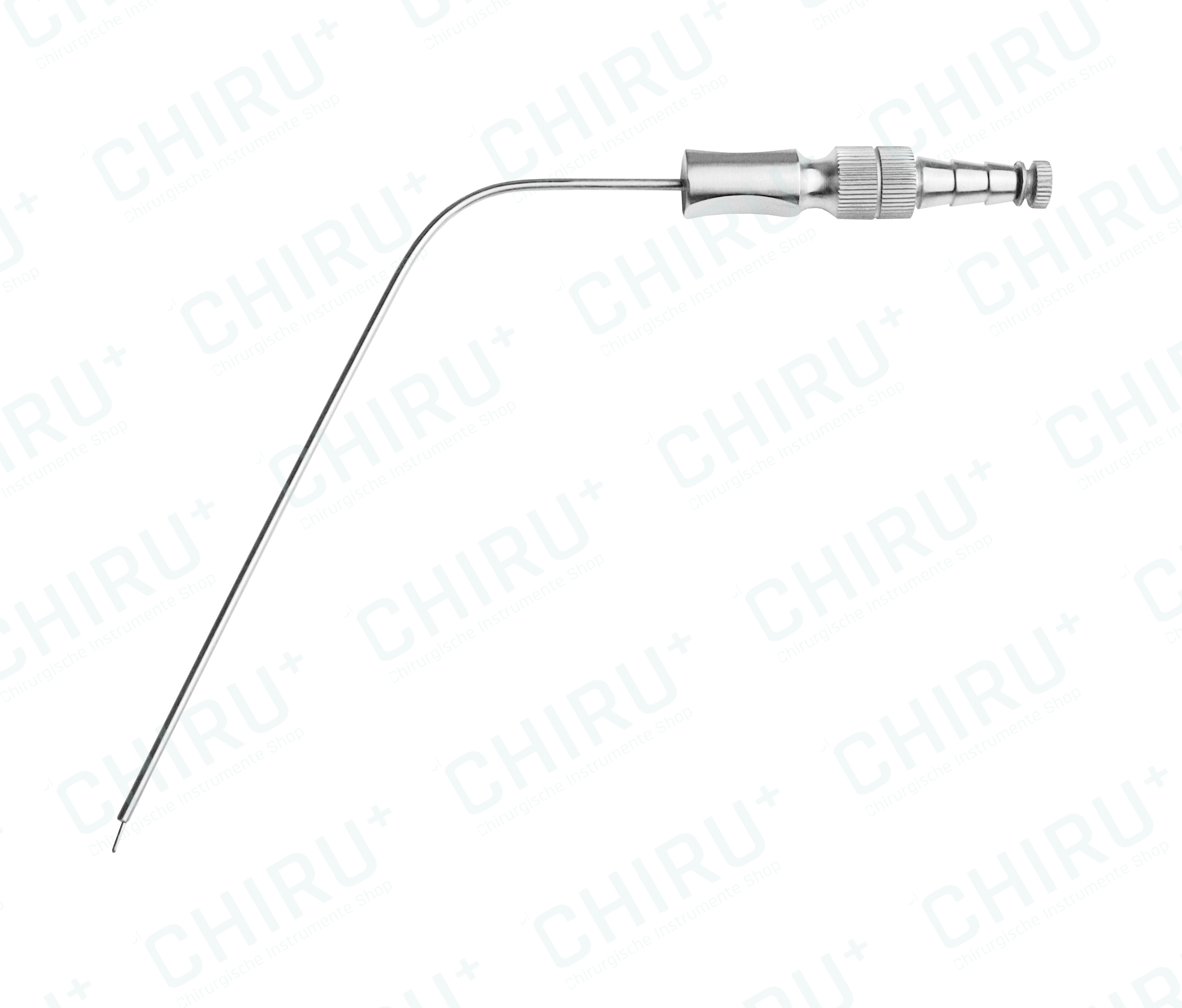 FRAZIER Saugrohr, 10 cm, 70° kniegebogen, Saugunterbrecher