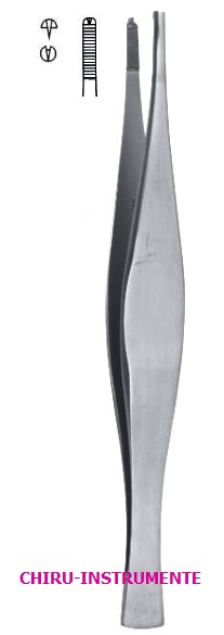 FERRIS-SMITH chirurgische Pinzette, 1 x 2 Zähne, 18 cm, gerieft