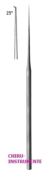 BARBARA Nadel, spitz, abgewinkelt 25°, 1mm, 15,5cm