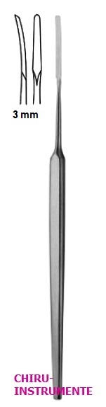 LEMPERT ear dissector, 3 mm, curved