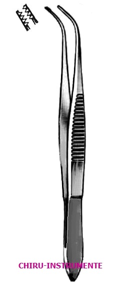 SCHWEIGGER Kapselpinzette, links gebogen, 4x5 Zähne, 10cm