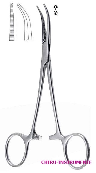 DANDY Klemme, seitlich gebogen, 1x2 Zähne, 14 cm DANDY Klemme, seitlich gebogen, 1x2 Zähne, 14 cm