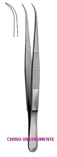 Splinter forceps, 10.5 cm (4 ¾"), curved, smooth