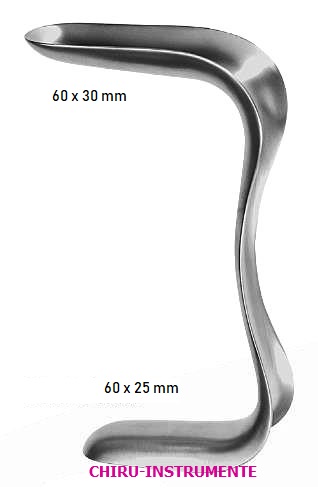 SIMS Scheidenspekulum, Fig. 1, 25 x 60 mm, 30 x 60 mm, 12,5 cm, doppelendig