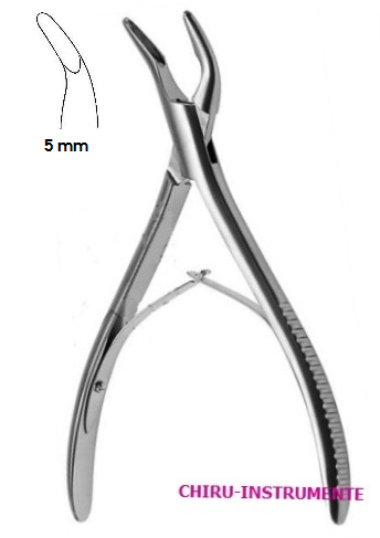 OLIVECRONA Hohlmeisselzange, seitlich gebogen, 5mm, 20cm