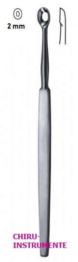 WOLFF Lupuskürette, oval gelocht, Fig. 2, 2mm, 14cm