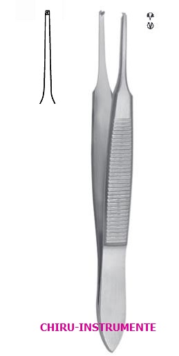 GRAEFE iris forceps, straight, 1 x 2 teeth, 7 cm (2 ¾")