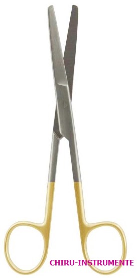 DEAVER scissors, straight, bl/bl, 14 cm (5.5"), Tungsten Carbide (TC)