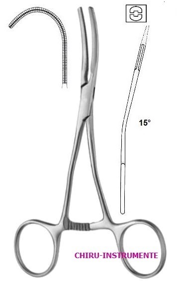 COOLEY ATRAUMA Kindergefäßklemme, 15° abgewinkelt, Fig. 8, 14cm