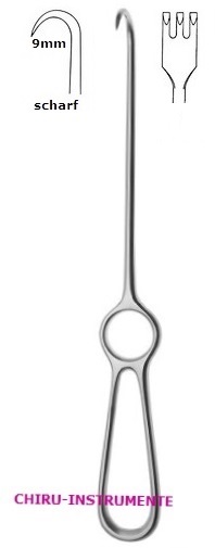 VOLKMANN Wundhaken, 3 Zähne, 21,5 cm, scharf VOLKMANN Wundhaken, 3 Zähne, 21,5 cm, scharf